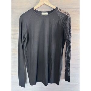 Orttu Lace Sheer Top Mesh Sheer Stretchy Black‎ One Size Rave Party